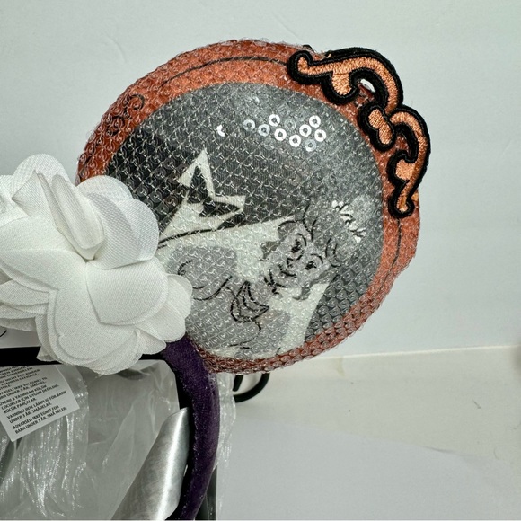 NWT. Disney Parks 2022 Haunted Mansion The Bride Veil Sequin Ears with v… - Picture 6 of 12